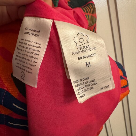 Farm Rio Macaw Side Buttons Mini Dress | Size M - Picture 7 of 7